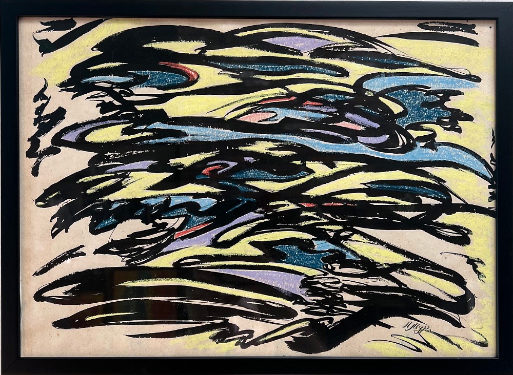 Improvisation Ink and pastel on paper, 17x13 inches, 1991, LM-5013
