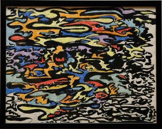 Improvisation 6 Ink and pastel on paper, 17x13 inches, 1991, LM-5006