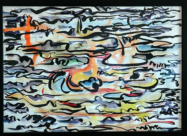 After the rain Ink and pastel on paper, 17x13 inches, 1975, LM-5014, Private collection 🔴