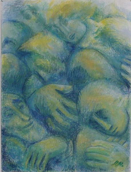 Humans Ser.1-1 Pastel on paper, 11x15 inches, 2011, LM-4004