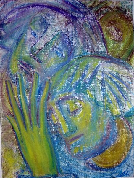 Hart-to-Hart Pastel on paper, 12x16 inches, 2010, LM-4002