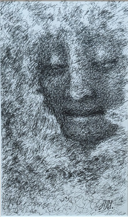 She Ink on paper, 9x5 inches, 2003, LM-4027