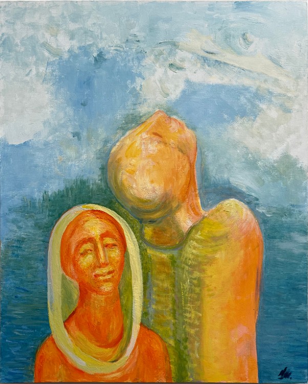 World Inspired Acrylic/varnish on canvas, 30x24 inches, 2015, LM-3013, original and one remarque