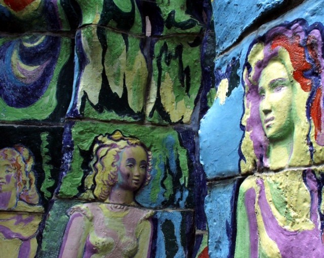 Earth Melody ceramics, enamel, 15'H, outside Children Music School, Kyiv, Ukraine, 1984