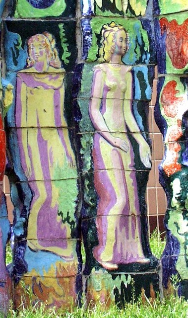 Earth Melody ceramics, enamel, 15'H, outside Children Music School, Kyiv, Ukraine, 1984
