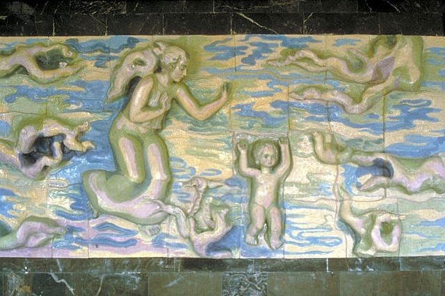 The Wave Runner ceramics, enamel, 5' x 12' x 1' , Resort Golden Field, Moldavia, 1983
