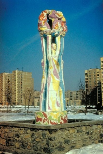 Save the World from Nuclear Winter Ceramic, glazes, 19'H, 1986, Vinogradar Living Area, Kyiv, Ukraine, 1986