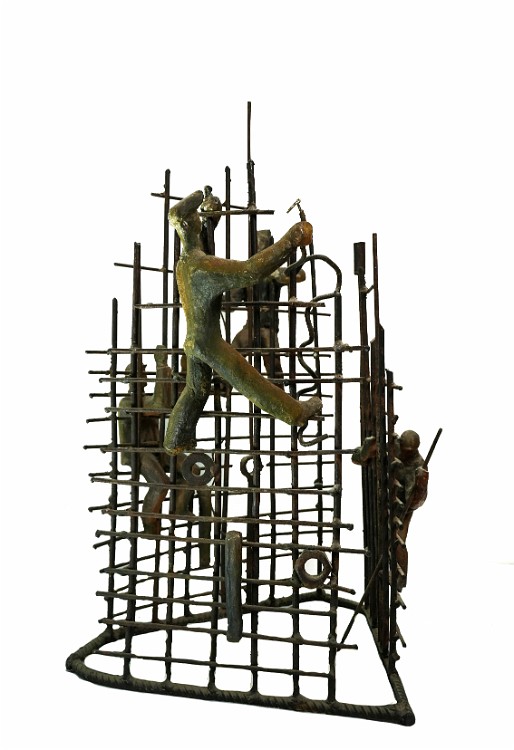 Chernobyl NPP, while block 4 was being built wax and rebar study model, 22 inches H, 1972, LM-1033, Private collection 🔴