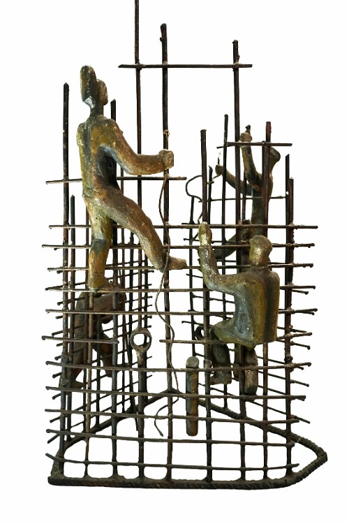 Chernobyl NPP, while block 4 was being built wax and rebar study model, 22 inches H, 1972, LM-1033, Private collection 🔴