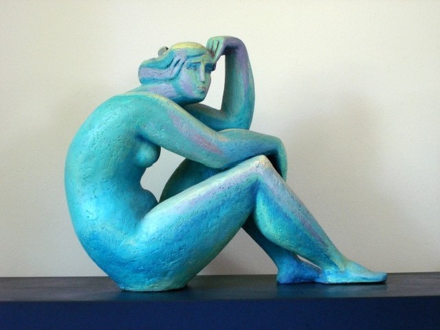 In Blue Stoneware, 19x25x10 inches, 1976, LM-1029, Private collection 🔴
