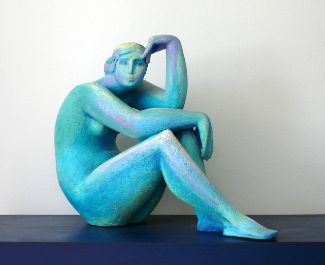 In Blue Stoneware, 19x25x10 inches, 1976, LM-1029, Private collection 🔴