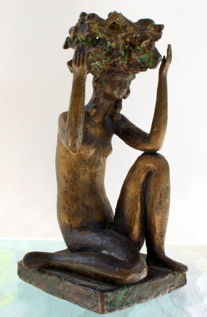 Apple Tree In Blossom Bronze study for public installation, 6 inches H, 1993