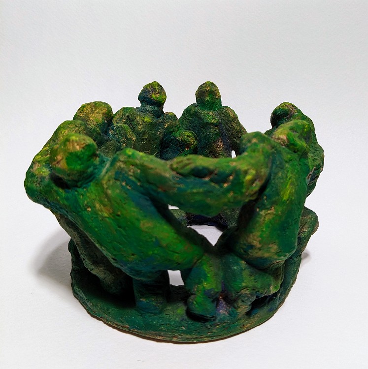 Round Dance Clay and acrylic paint, 6 inches H, 2006-2008, LM-2015