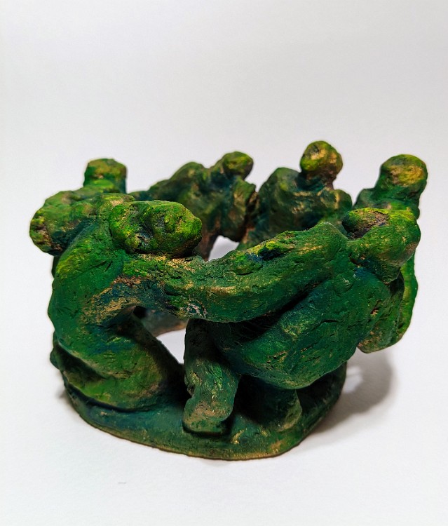 Round Dance Clay and acrylic paint, 6 inches H, 2006-2008, LM-2015