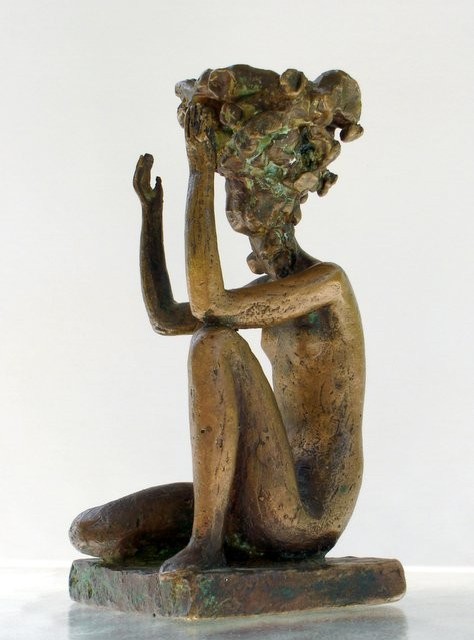 Apple Tree In Blossom Bronze study for public installation, 6 inches H, 1993, LM-2002